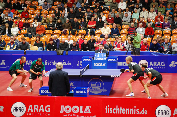 Im Schlussdoppel der ENL-Begegnung gegen Weißrussland erlebte Philipp Floritz an der Seite von Zoltan Fejer-Konnerth seine Länderspielpremiere. Fotos: DTTB