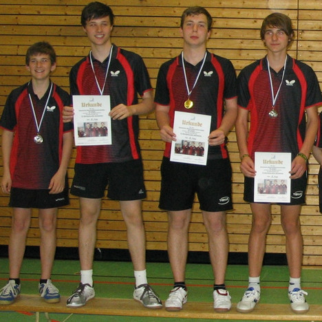 Die erfolgreichen Jungs des TV Nürnberg Jahn-Schweinau (von links): Julian Piccu, Tobias Ehret, Patrick Kowalsky und Philipp Huber.