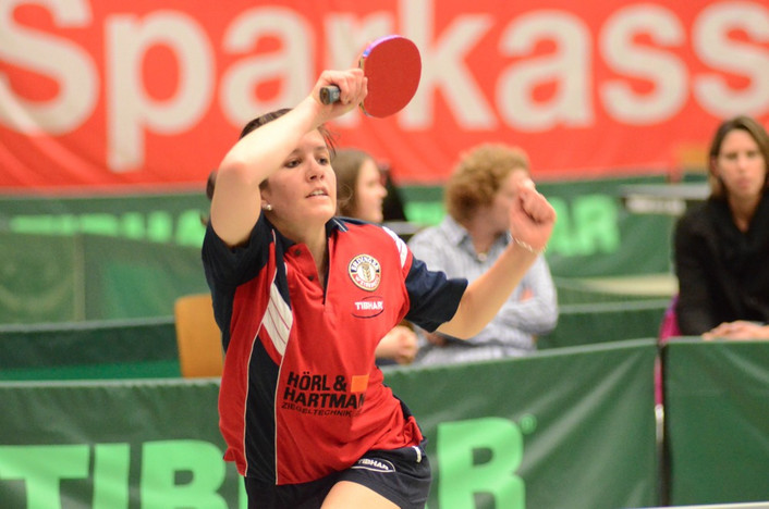 Spielte sich als Einzige im Damen-Einzel "glatt" aufs Podium: Christina Feierabend.