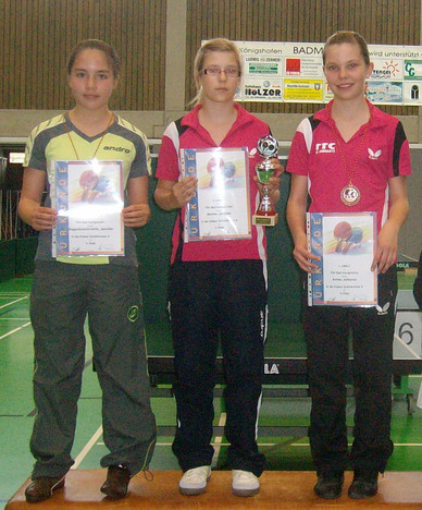 Die besten Schülerinnen A beim 1. LBRLT Nord (von links): Jennifer Wagenknecht-Hirth, Jennifer Berner und Johanna Antes