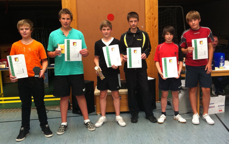 Die besten Schüler A beim 2. LBRLT/Nord (v.l.): Marcel Kutzner, Jan Schubert, Julian Ettl, Alexander Christoph, Elias Grünwald und Bastian Beck.