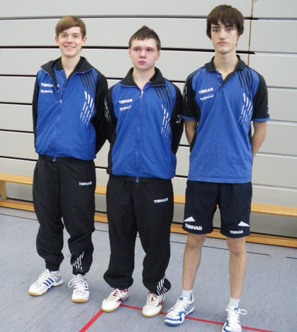 Die drei Buben aus Bayern beim TOP 16 in Landsberg von links: Kilian Ort, Marius Zaus, Florian Schreiner.