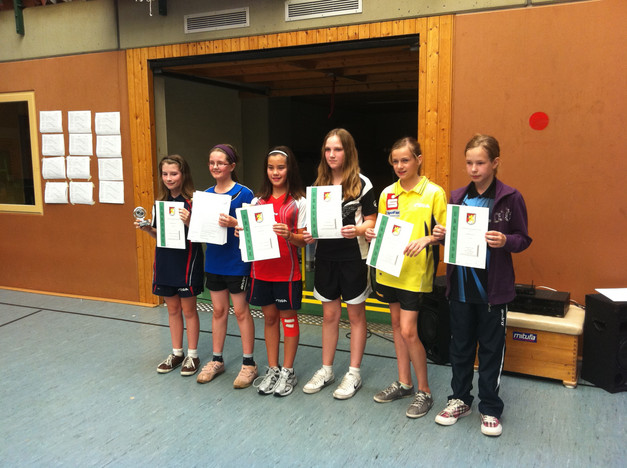 Die besten Schülerinnen B beim 2. LBRLT/Nord (v.l.): Anna-Luisa Herrmann, Julia Bittan, Franziska Schreiner, Sandra Ettl, Sofie Krämer und Jennifer Frick.