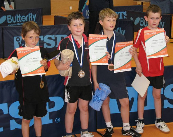 Die Besten der Altersklasse III (von links): Hannes Hörmann, Christoph Wiedemann, Henrik Lütjering und Johannes Deckert