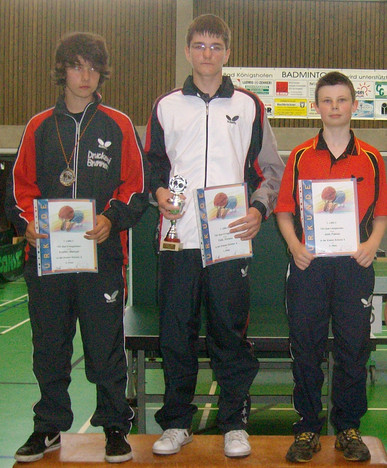 Die besten Schüler A beim 1. LBRLT Nord (von links): Manuel Kupfer, Ferenc Toth und Fabian Jost