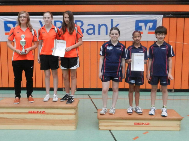 Siegerehrung der Mädchen auf Bezirksebene.