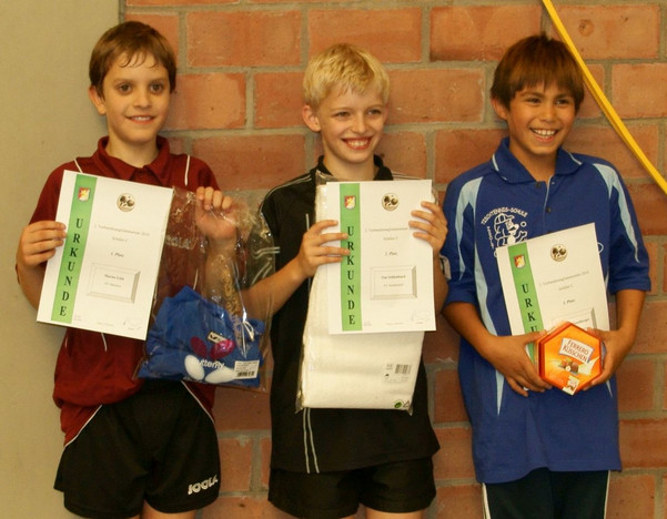 Die Besten der Schüler C: Marius Link, Tim Schlembach und Patrick Messelberger (von links) Fotos: Alexander Graf