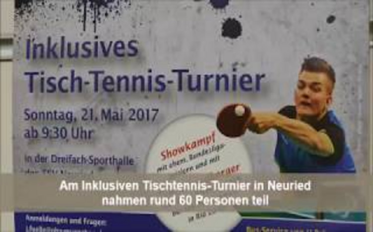 Inklusives Tischtennis-Turnier 2017 beim TSV Neuried mit Stargast Tom Schmidberger